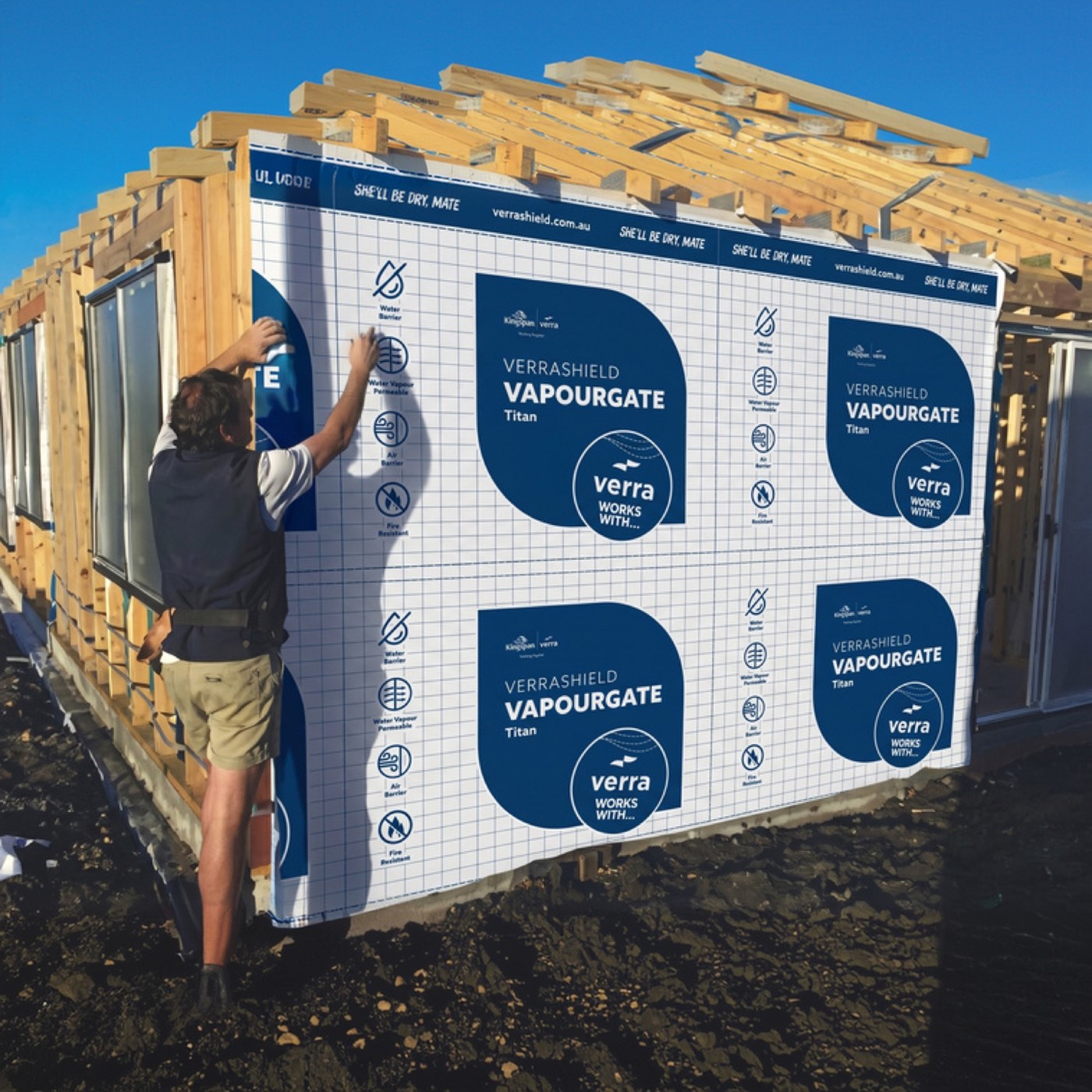 VerraShield VapourTek Titan run horizontally over rafters